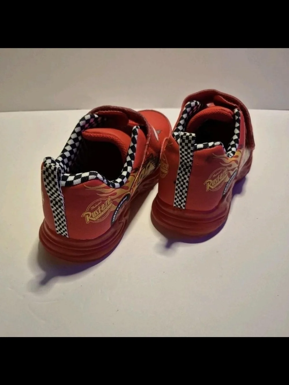 Kids Red Lightning Character Sneakers with Velcro Strap